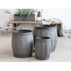 Blomster skjuler i zink med riller H36cm Ø29cm Blomster skjuler i zink med riller H36cm Ø29cm