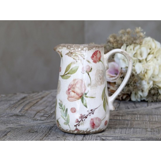 Etel kande antique creme med roser Ø20cm Etel kande antique creme med roser Ø20cm