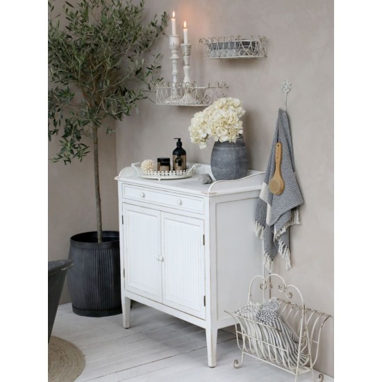 Blomster skjuler i zink med riller H40cm Ø36cm