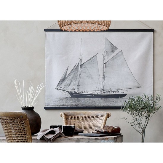 Lærred til ophæng med skib H90x120cm Nautico Lærred til ophæng med skib H90x120cm Nautico
