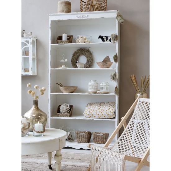 Reol med 5 hylder og dekor Hvid H200cm