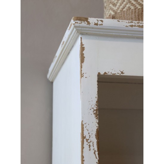 Reol med 5 hylder og dekor Hvid H200cm