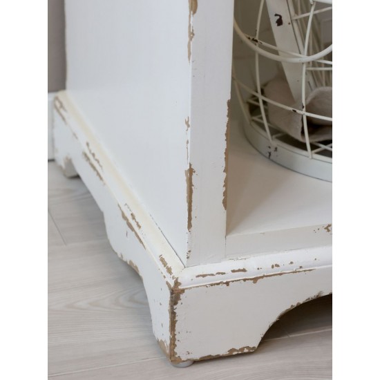 Reol med 5 hylder og dekor Hvid H200cm