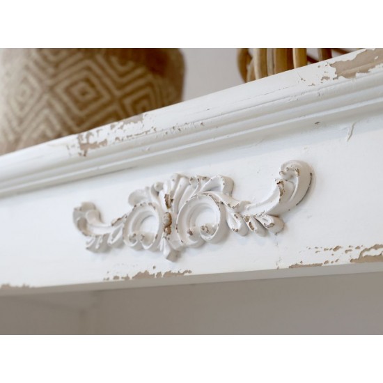 Reol med 5 hylder og dekor Hvid H200cm