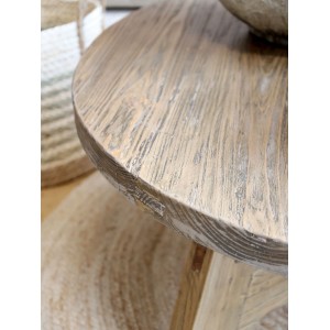 Rundt Sofabord i genbrugstræ Ø90cm