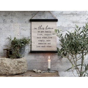 Lærred til ophæng med tekst H30cm family love