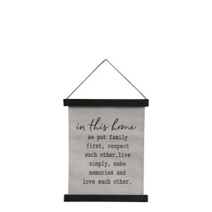 Lærred til ophæng med tekst H30cm family love