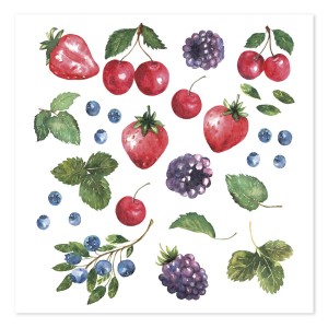 Servietter med vilde bær 16cm