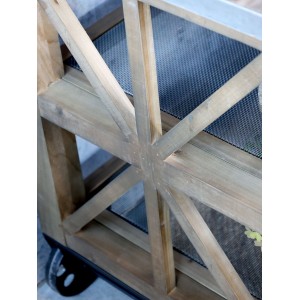 Køkkenø på hjul med zinktop og hylder 60x120cm