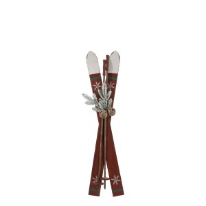 Vintage ski med stave til deko H74cm Vintage ski med stave til deko H74cm