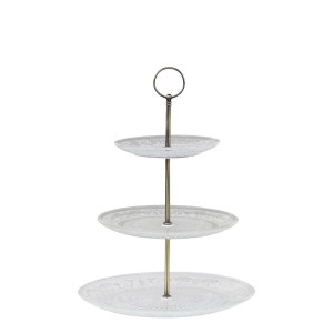 Etagere med 3 lag i glas H35cm