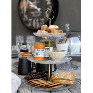 Etagere med 3 lag i glas H35cm