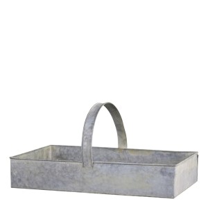 Opbevaringskasse i zink med hank B53cm Opbevaringskasse i zink med hank B53cm