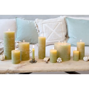 Macon bloklys Mos gul-grøn H8cm