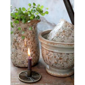 Lysestage til kertelys antique messing Ø7.5cm