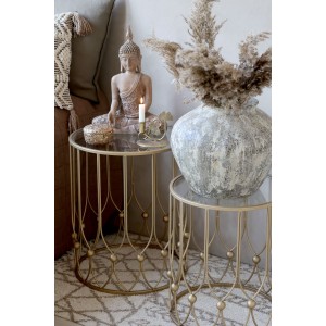 Kammerstage med blade anitque messing H12cm