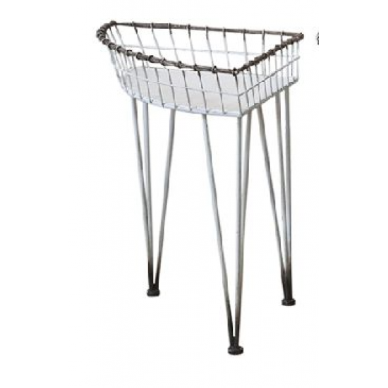 Bord med fil de fer H45cm creme planteskammel