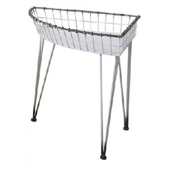 Bord med fil de fer H50cm creme - planteskammel