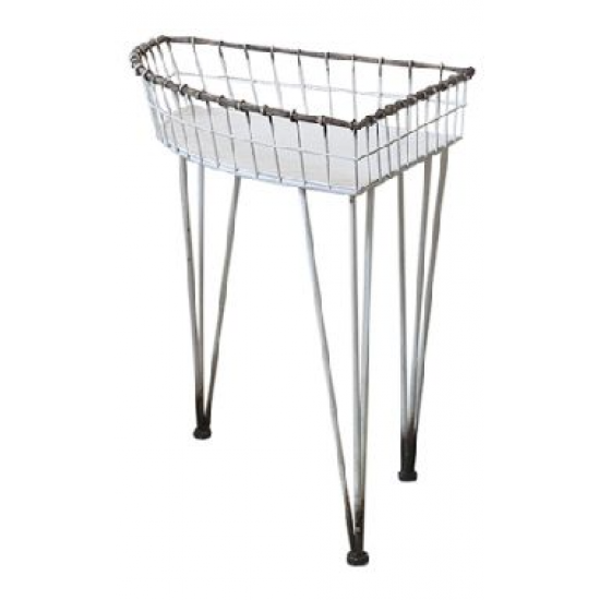 Bord med fil de fer H50cm creme plantesakammel