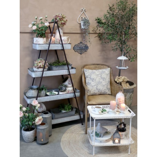 Lysestage til bloklys med decor H8cm