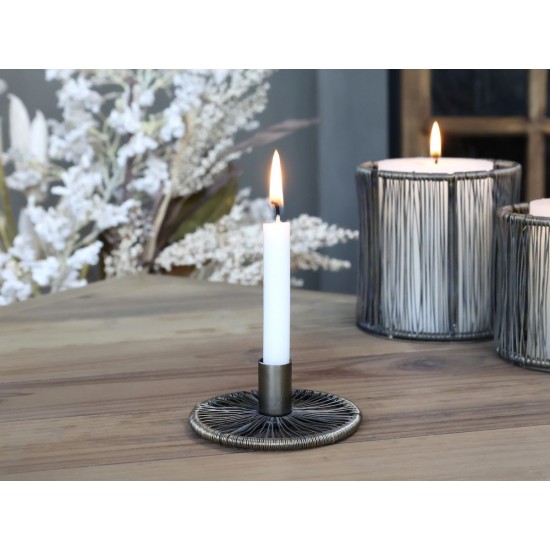 Lysestage til kertelys antique messing Ø7.5cm