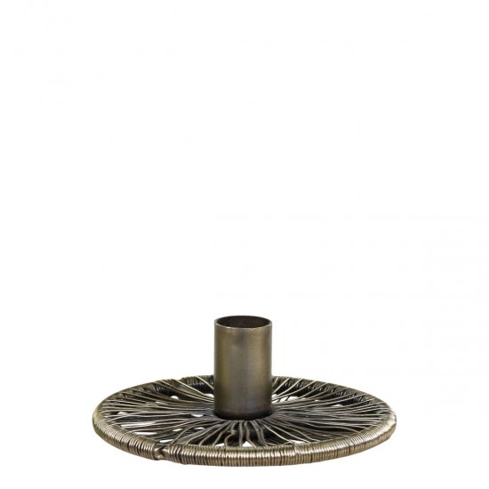 Lysestage til kertelys antique messing Ø7.5cm