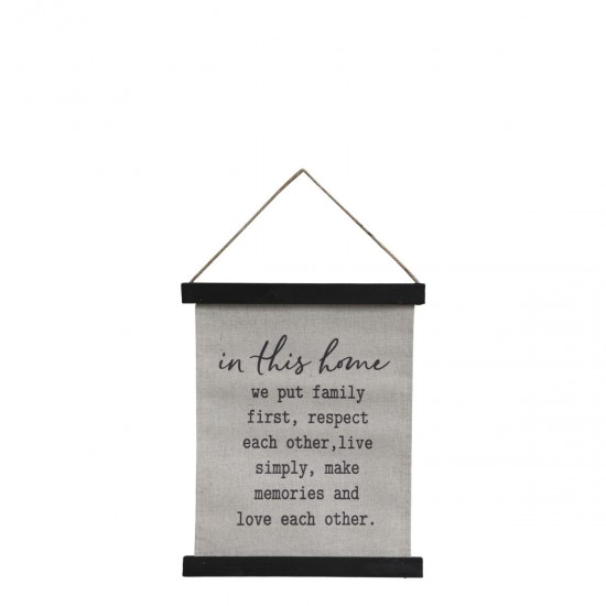 Lærred til ophæng med tekst H30cm family love