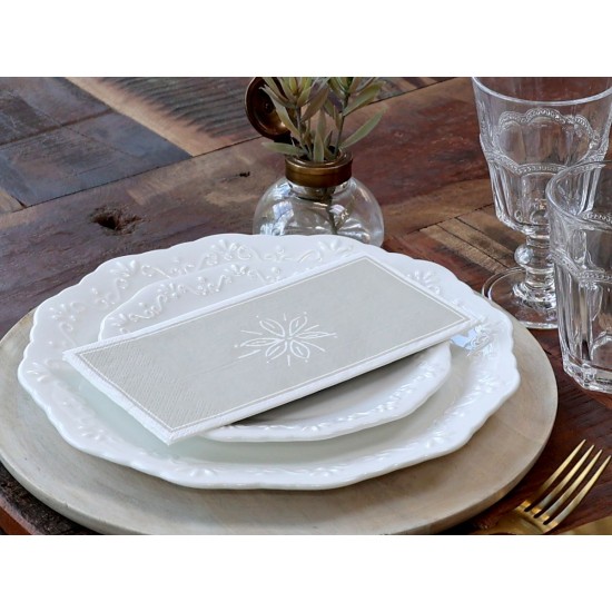 Servietter med blomst L20cm
