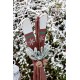 Vintage ski med stave til deko H74cm