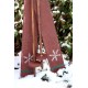 Vintage ski med stave til deko H74cm