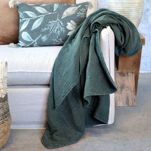 Quilt Aix Vintage 130x180cm Mørkegrøn
