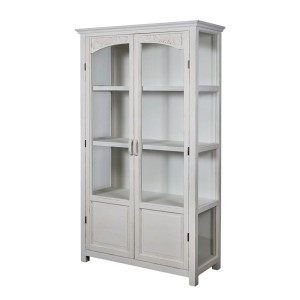 Vitrineskab med glaslåger og hylder H170cm