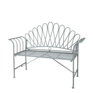 Bænk med buet ryg B124cm Lyseblå