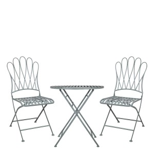 Cafesæt med 2 stole og 1 bord lyseblå