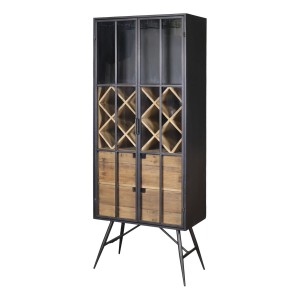 Vitrineskab med skuffer og til flasker  H170cm