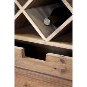 Vitrineskab med skuffer og til flasker  H170cm