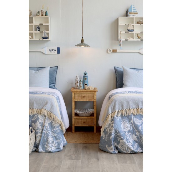 Sæt natborde i flet med 2 skuffer