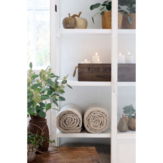 Vitrineskab med glaslåger og hylder H170cm