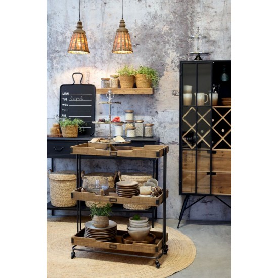 Vitrineskab med skuffer og til flasker  H170cm