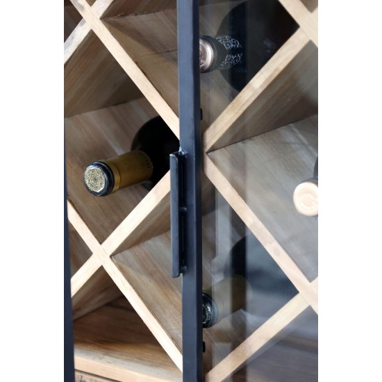 Vitrineskab med skuffer og til flasker  H170cm