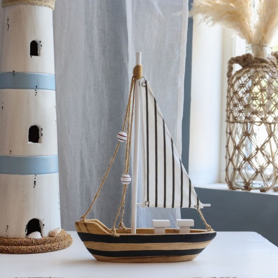 Sejlbåd i træ H32cm Nautico