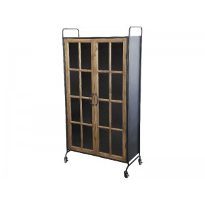 Metal Skab på hjul med trælåger