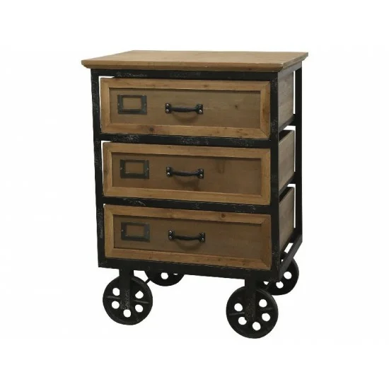 underviser Normalisering hjemmelevering Kommode på hjul m. 3 skuffer H73/L53/B39 cm antique sort