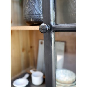 Vitrineskab med 2 glaslåger og 4 skuffer H200cm