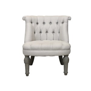 Lænestol med hørstof - Creme