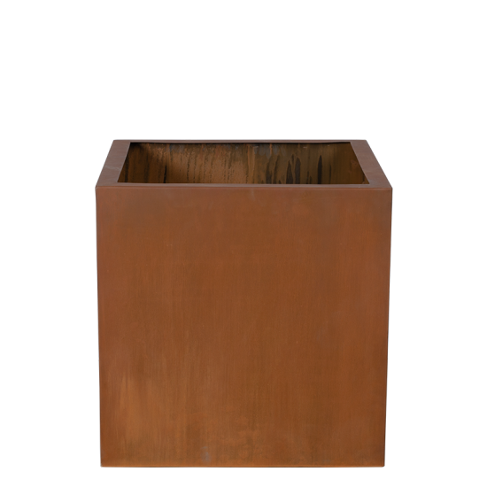 Arion Cubis Kvadrat blomsterkrukke Metal Rust H40cm