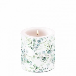 Lys med eucalyptus motiv 8 cm Lys med eucalyptus motiv 8 cm
