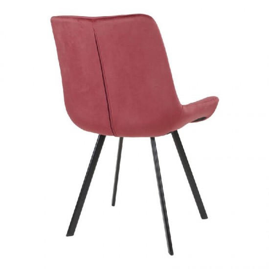 Spisebordsstol Drammen rød velour med sorte ben Spisebordsstol Drammen rød velour med sorte ben