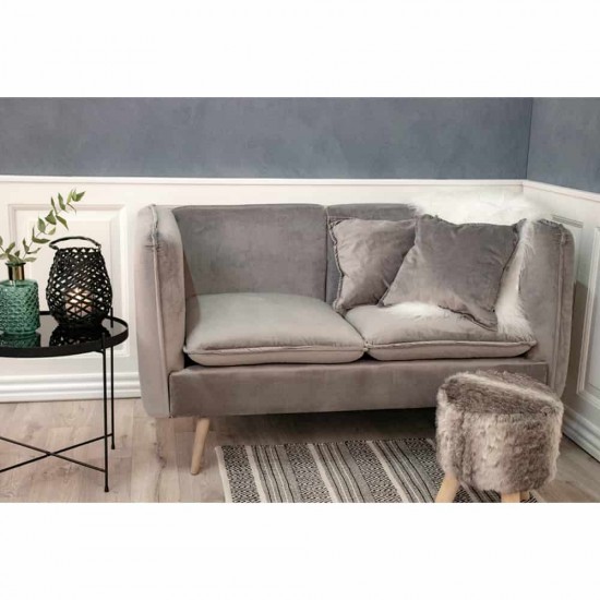 2 personers Sofa grå velour 2 personers Sofa grå velour