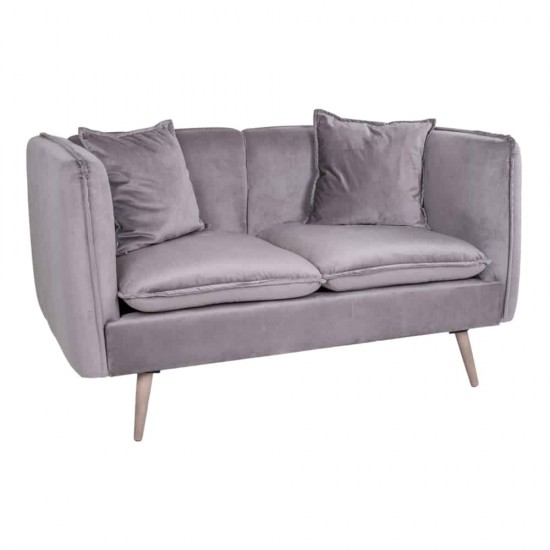2 personers Sofa grå velour 2 personers Sofa grå velour